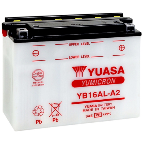 Batteri Yuasa YB16AL-A2, RINAB, batterier, tillbehör, snöskoter, moped, atv, cross