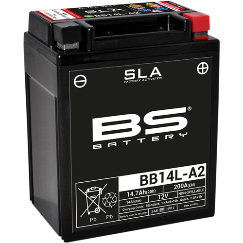 Batteri BB14L-A2, RINAB, batterier, tillbehör, snöskoter, moped, atv, cross