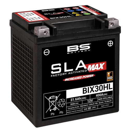 Batteri BS SLA BIX30HL, RINAB, batterier, tillbehör, snöskoter, moped, atv, cross