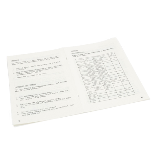 Instruktionsbok (Suzuki K50), reservdelar och tillbehör till moped, RINAB