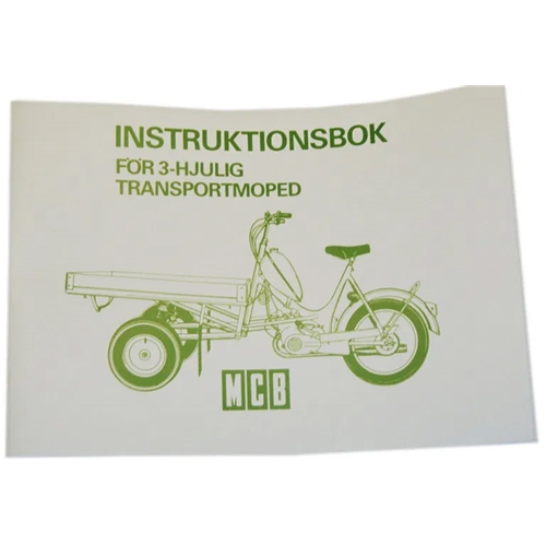 Instruktionsbok flakmoped / transportmoped MCB, reservdelar moped, RINAB