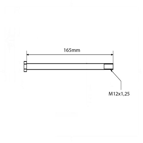 Hjulaxel M12x165mm (Zündapp KS50), Reservdelar till moped, RINAB, moped, 