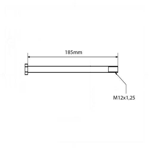 Framaxel M12x185mm (Zündapp KS50 1964-), Reservdelar till moped, RINAB, moped, 