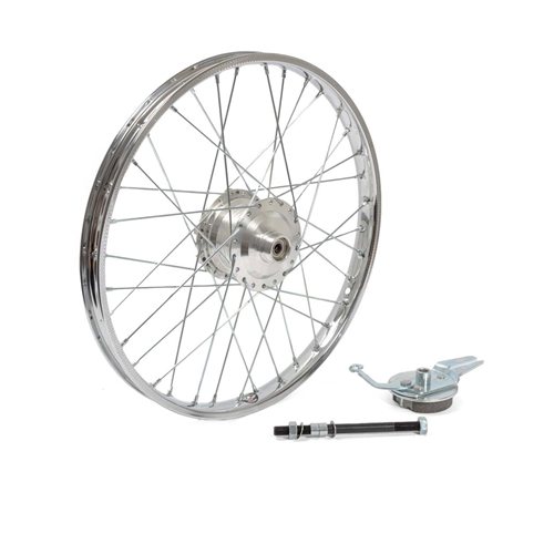 Bakhjul komplett 17"/Leleu 80mm/fasta lager (Puch Maxi), RINAB