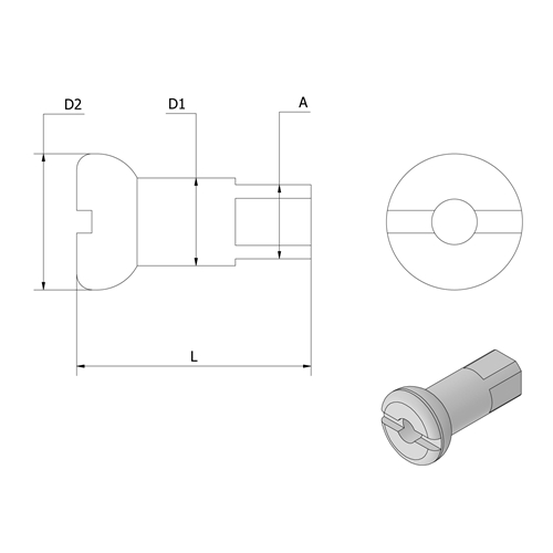 Ekernippelsats Blank 5mm, för 2,6mm ekrar (BC56) 36-Pack, Reservdelar till moped, RINAB, moped, 