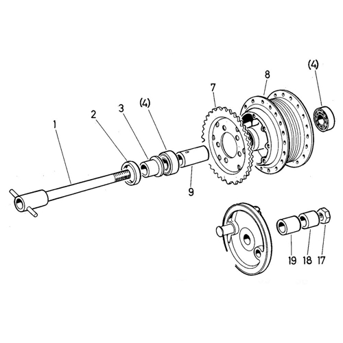 Reparationssats, baknav (Puch Monza/Dakota 3000/Arizona mfl), RINAB