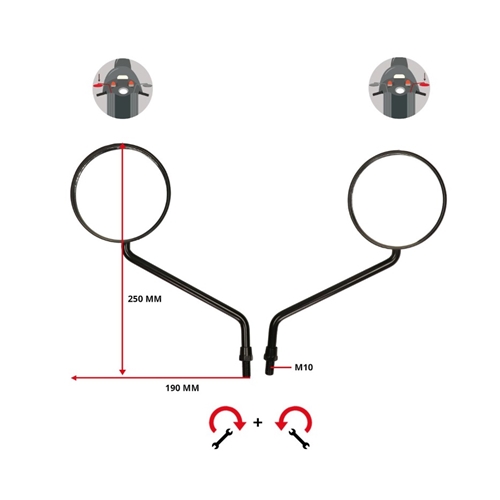 Backspegel (Honda MB50/MT50), reservdelar och tillbehör till moped, RINAB