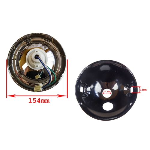 Framlykta svart/krom (Suzuki K50 1979-), Reservdelar till moped, RINAB, moped, 