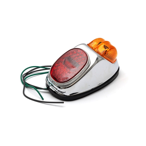 Baklyse typ Hella, Stor/m. bromsljus/Krom NTS, reserdelar moped, RINAB