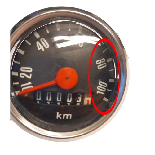 Hastighetsmätare 50mm (48mm) 0-100 km/h, VDO - REPIG SIFFERTAVLA, reservdelar och tillbehör till moped, RINAB