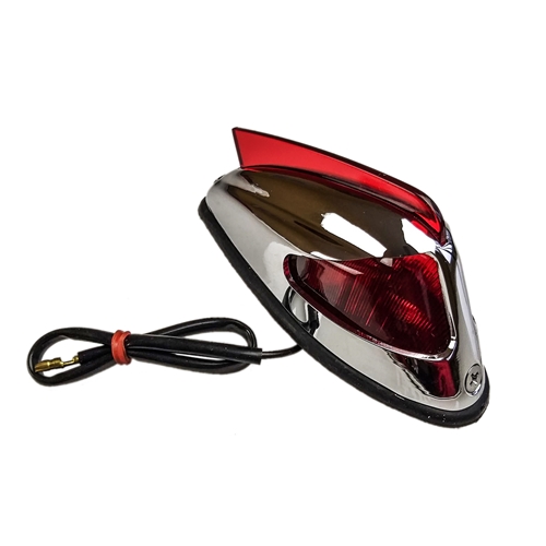 Skärmprydnad, Krom/Röd (Universal), tillbehör, reservdelar, moped, rinab