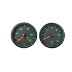 Hastighetsmätare & varvtalsräknare, Svart/grön