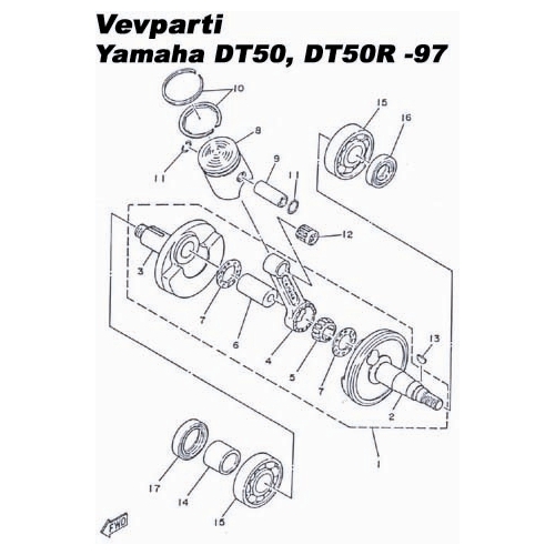 Packbox 20x35x7 (Yamaha FS1/DT50), reservdelar och tillbehör till moped, RINAB