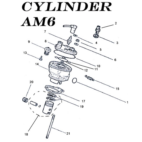 Cylinderpinnbult M7x115 (Minarelli AM6), RINAB, moped, Enduro, tillbehör, reservdelar