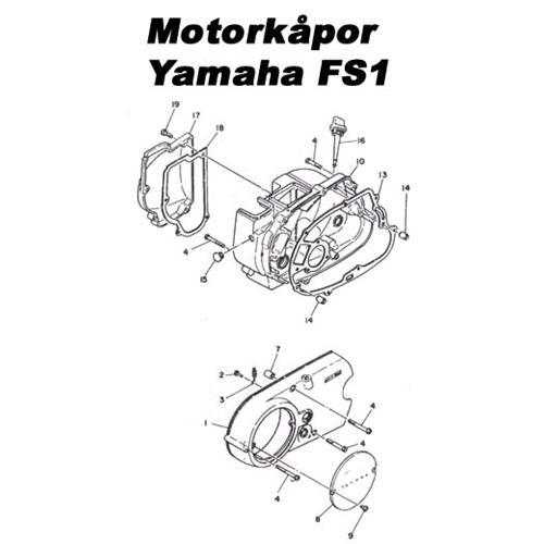 Generatorkåpa / Magnetkåpa (Yamaha FS1) RINAB