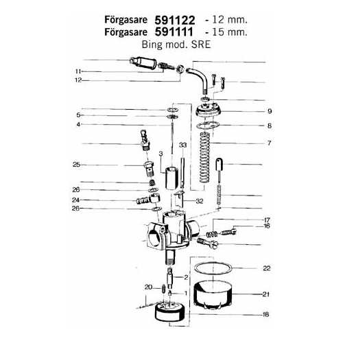 Trottel SRE/SSH/SSI 9,5-15mm, reservdelar och tillbehör till moped, RINAB