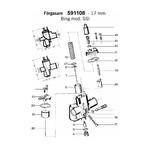 Trottelbricka SRE/SRF/SSF/SSH/SSI förg, reservdelar och tillbehör till moped, RINAB