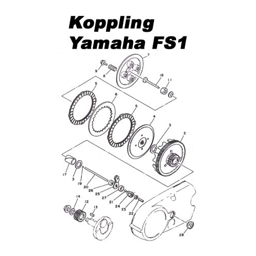 Mellanskiva, koppling (Yamaha FS1/DT50), tillbehör, reservdelar, moped, rinab