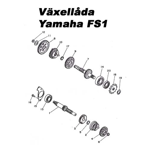 Lagerhållare, växelaxel (FS1), tillbehör, reservdelar, snöskoter, moped, cross, rinab