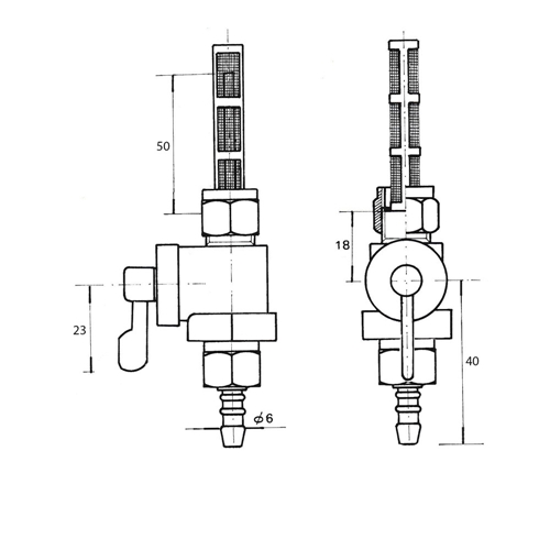 Bensinkran M16 x 1 mm (rak), reservdelar och tillbehör till moped, RINAB