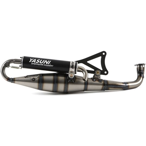 Avgassystem YASUNI Carrera 16, Svart (Minarelli horisontell), reservdelar scooter, RINAB