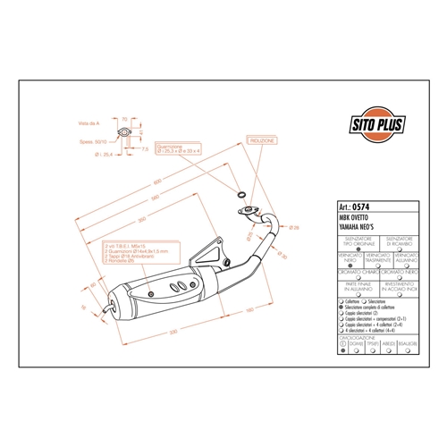 Avgassystem Sitoplus (std), MBK, Yamaha, RINAB