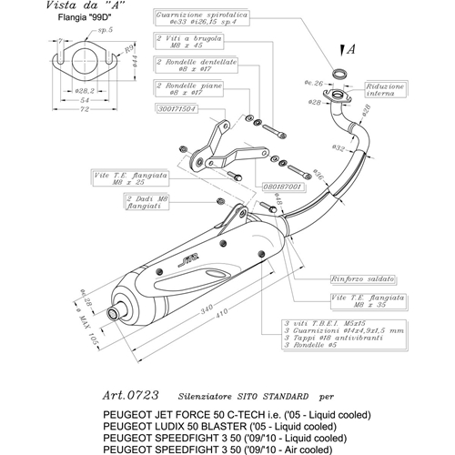 Avgassystem Sito (std), Peugeot, RINAB