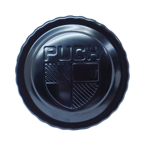 Tanklock 30mm m. logo, Svart (Puch), reservdelar och tillbehör till moped, RINAB