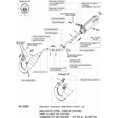 Leo Vince X-Fight (Malaguti XTM/XSM, Yamaha DT50R / X SM)