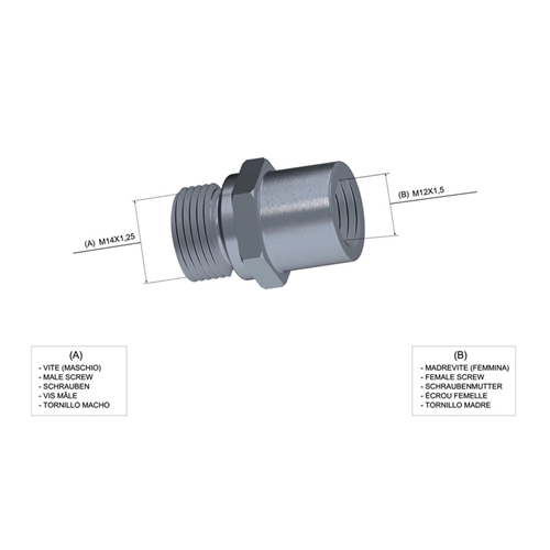 Adapter temperatursensor M14x1,25 -> M12x1,5