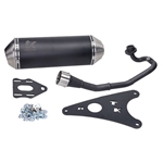 Avgassystem Tubokit GMAX, svart krök (MBK/Yamaha 4-takt)