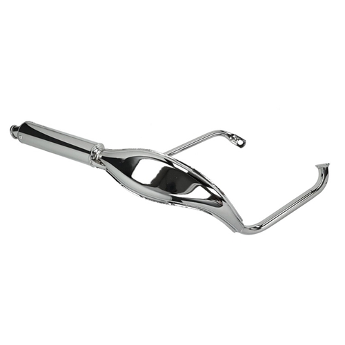 Avgassystem 28mm High Fish, krom - TECNO (Tomos A3/A35)