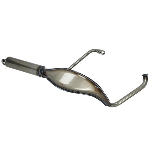 Avgassystem 28mm High Fish, klarlackad - TECNO (Tomos A3/A35)