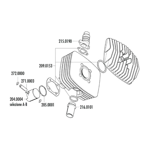 Sotningssats 48mm/80cc/S6000 (Sachs) POLINI, RINAB