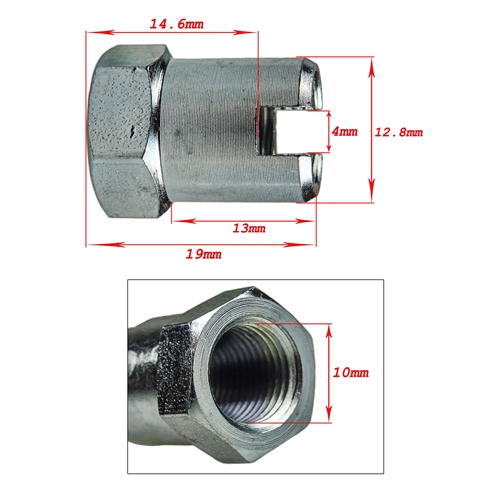 Slitsmutter M10x1mm/19mm (Sachs), RINAB