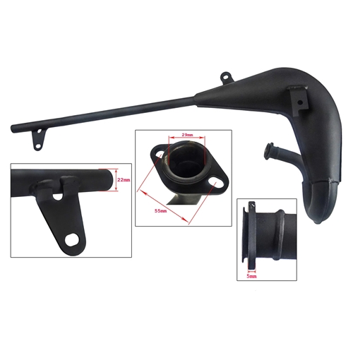 Avgassystem Giannelli, svart (Suzuki TS80X), Reservdelar till moped, RINAB, moped, 