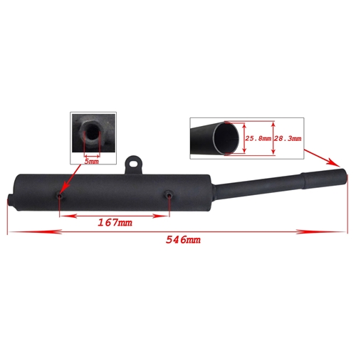 Ljuddämpare svart (Yamaha DT50/R) RINAB, tillbehö, reservdelar, moped 