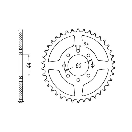 Bakdrev, 8 bult (MBK, Yamaha)