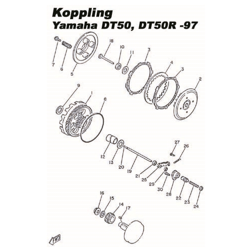 Kopplingscentrum (Yamaha FS1/DT50), tillbehör, reservdelar, moped, rinab