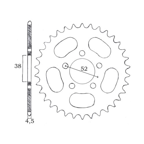 Bakdrev (Leleu 100mm nav), reservdelar och tillbehör till moped, RINAB