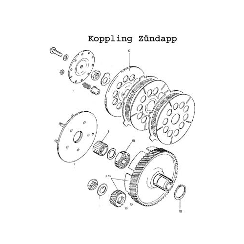 Kopplingskorg med drev, reservdelar och tillbehör till släpvagn, RINAB