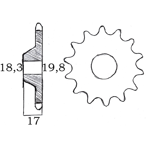 Framdrev 13 kugg/Kupat (Sachs 50S, 50/5 & 50/6), RINAB