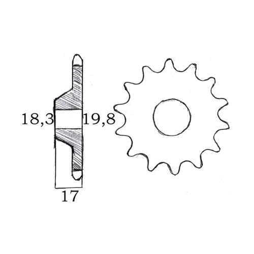 Framdrev 15 kugg/Kupat (Sachs 50S, 50/5 & 50/6), RINAB