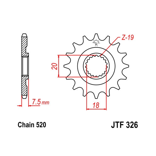 Framdrev 12 kugg (Honda CR 125 87-03)