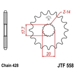 Framdrev (Yamaha YZ 85 mfl.)