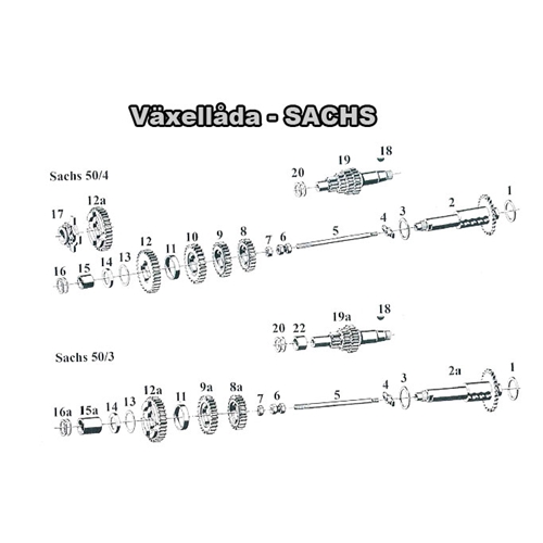 Växeldrev 22 kugg (Sachs 50/4 LKH) RINAB