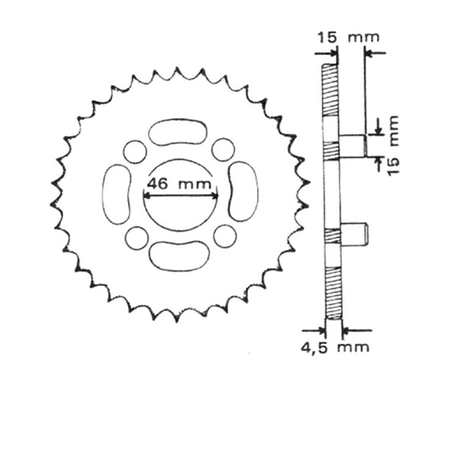 Bakdrev 30kugg (MCB Grimeca 118mm nav.), reservdelar och tillbehör till moped, RINAB