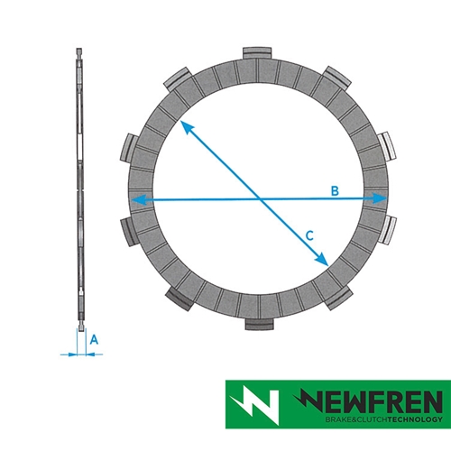 Lamellsats Newfren 2st/sats (Yamaha DT50/RD50), Reservdelar till moped, RINAB, moped, 