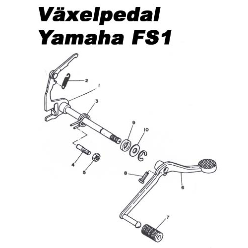 Växelpedal (Yamaha FS1/Chappy), reservdelar och tillbehör till moped, RINAB