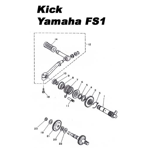 Kickpedal (Yamaha FS1), reservdelar moped, RINAB